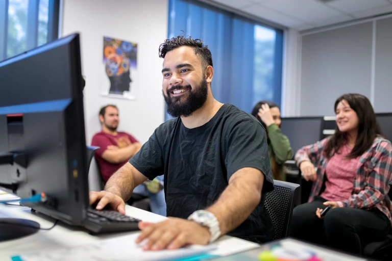 Business students at CDU Waterfront