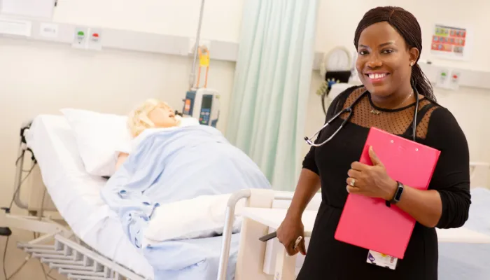 Isabella International Midwifery Student with dummy