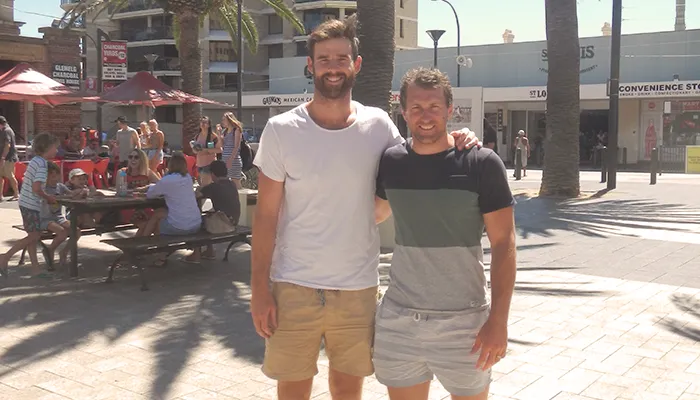 Adelaide Crows Andy Otten and Jason Porplyzia