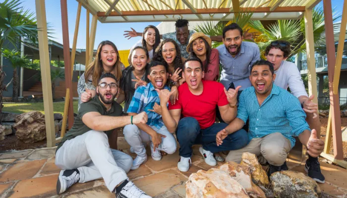 CDY Student Ben with university friends 