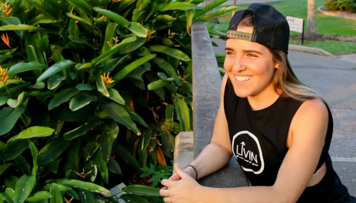 CDY Student Bridie  smiling in her LIVIN hat 