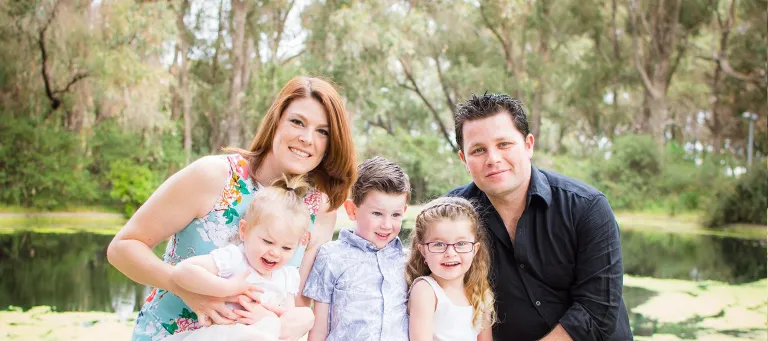 Talea pictured with her family