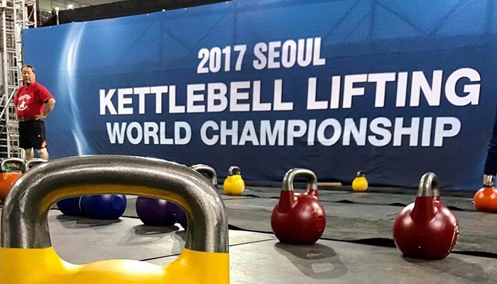 A stage at the Kettlebell World Championship in Seoul
