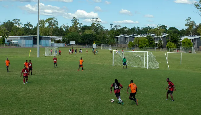 Tatenda and friends playing soccer