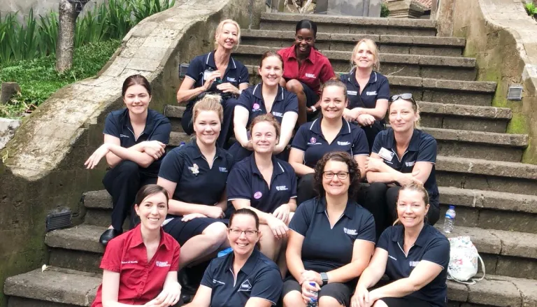 Veronica and student midwives in Bali