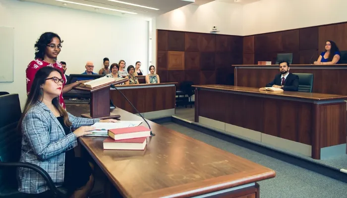CDU law students in courtroom