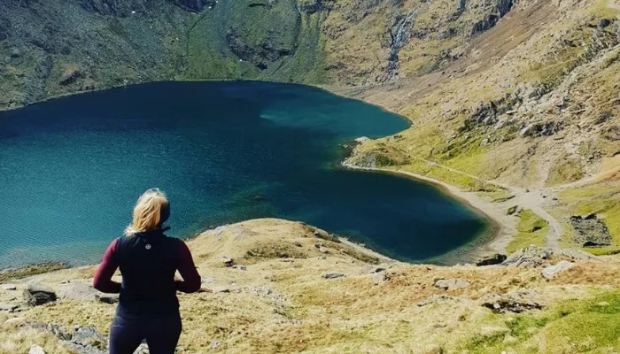 CDU student Lucy Lockhart overlooking a lake