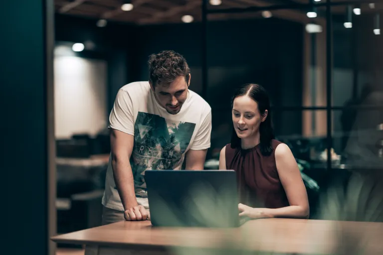 CDU student Malia Ford studying online with a friend