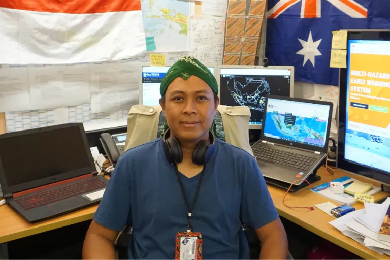 Mujiburrahman at his desk