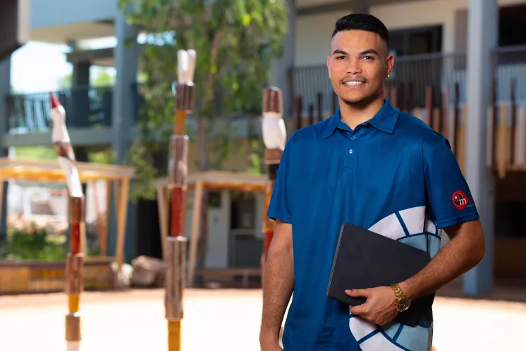 VET student, NT Training Awards winner Jahdai Vigona on Casuarina campus