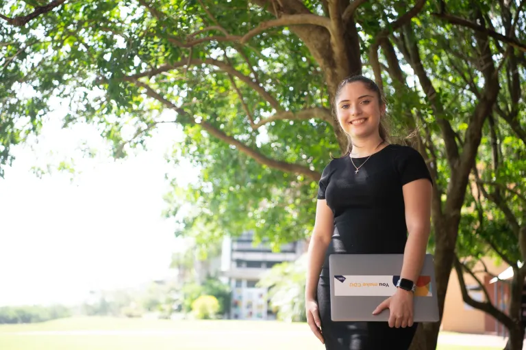 Accounting student Eugenia on Casuarina campus