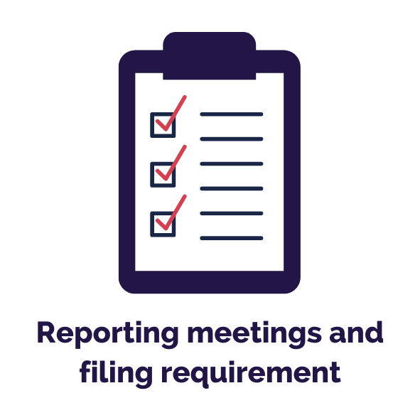 Reporting meetings and filing requirement