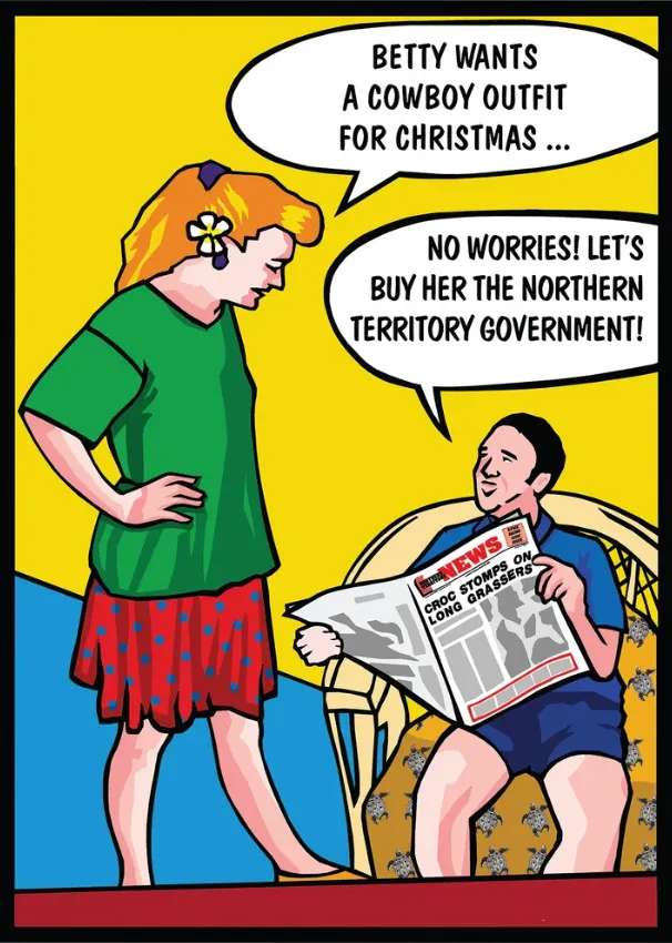 Betty wants a cowboy outfit artwork by Chips Mackinolty