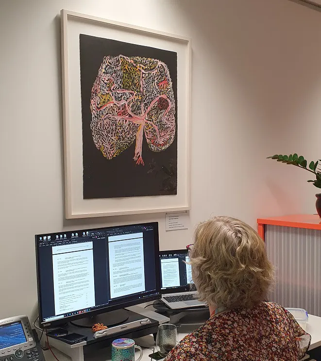 The painting Punu Kurku (Mulga trees), 2012 by Tjilpi Kankapankatja