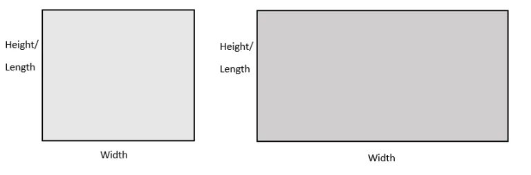 two images; one square and one rectangle