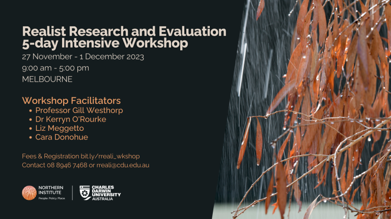 Realist research and evaluation workshop banner