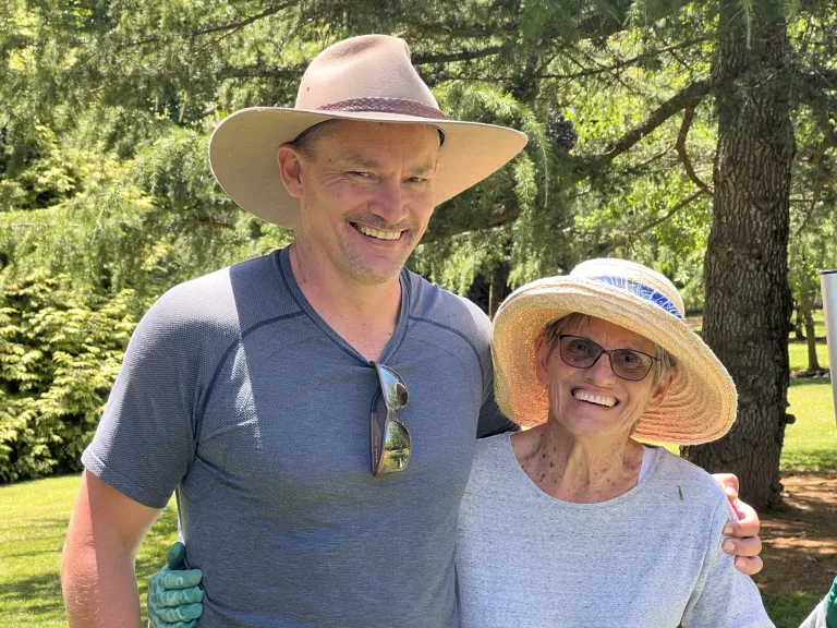 Dr Mark Englund with his mother