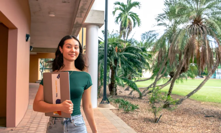 Clinical sciences student Alicia on campus