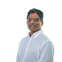 headshot of prof Suresh Thennadil in white formal shirt