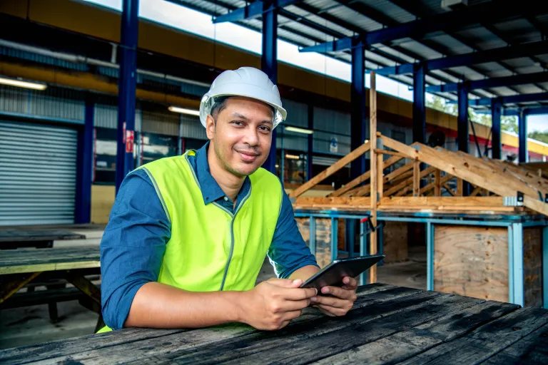 Engineer at work in the field