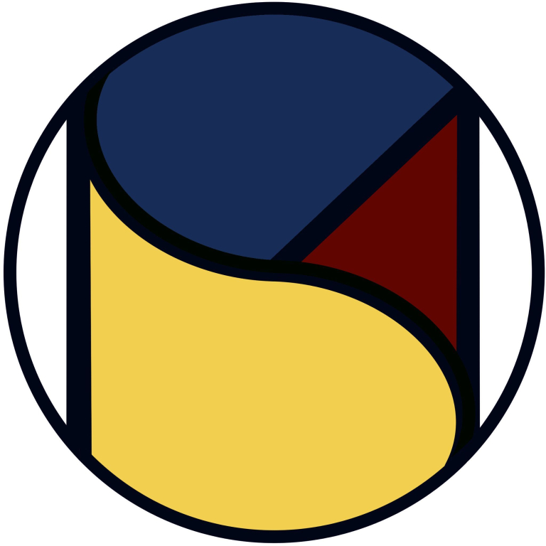 Music society Logo with red, blue and yellow colours