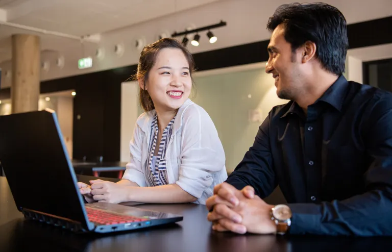 Accounting students on campus