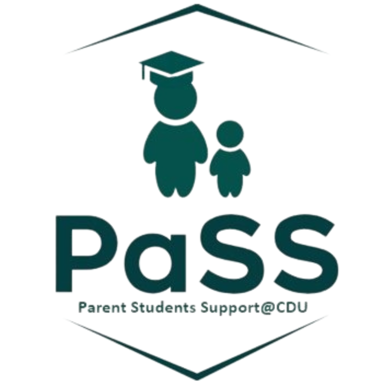 PaSS LOGO with a child and parent with graduation hat in Green