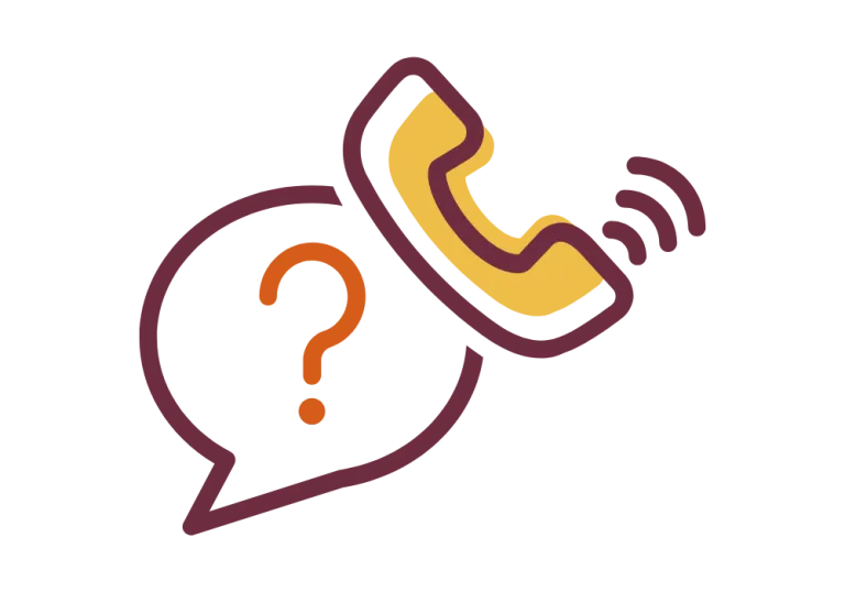 graphic showing a question mark in speech bubble and phone ringing