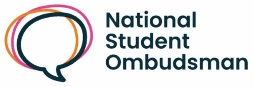 The National Student Ombudsman logo with a speech bubble next to text
