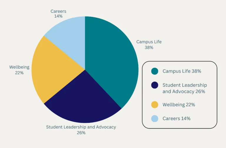 A pie chart showing the use of SSAF funds