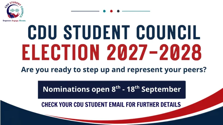 CDU Student Council elections for 2027-2028 - Nominations now open 8-18 September 2026