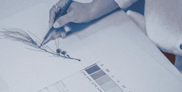 Artist using Graphite