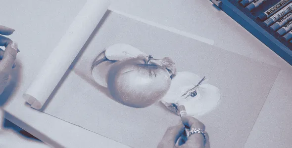 Artist using Pastels