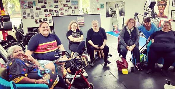 Smiling group of women at a Waminda Shared Medical Appointment