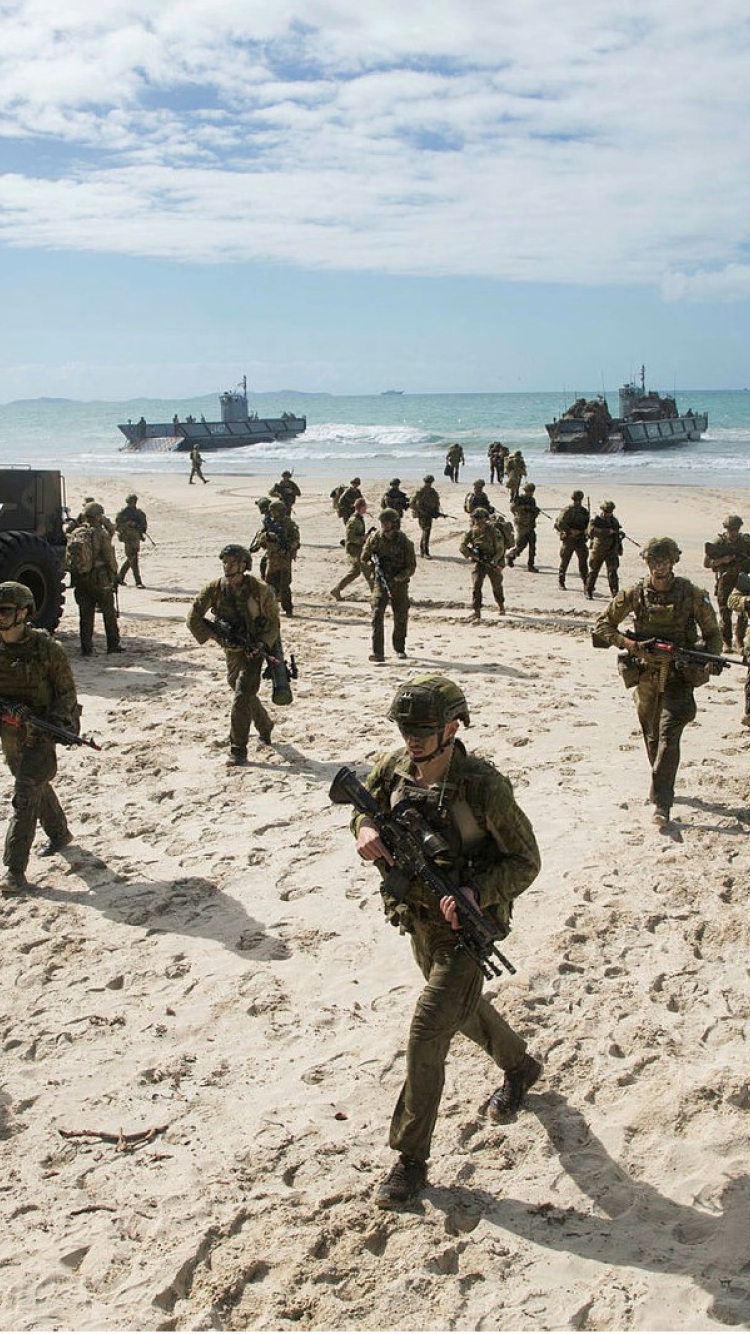 Soliders on a beach
