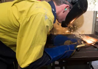 VET student welding