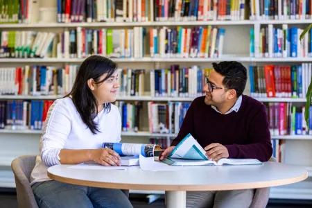 Students in the library