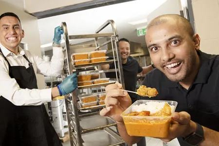 Kindness Shake organisers and volunteers (from left) Ben Poveda-Alfonso, Romal Shrestha and Nagendra Timilsina 