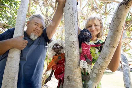 Tony lee and Michelle Moss with the marionettes