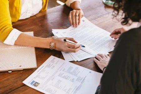 Papers for a job interview