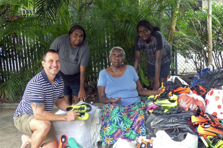 Shoes galore bound for Daly River | Charles Darwin University