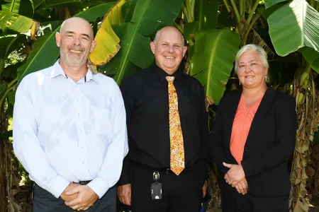 Dr Steve Rogers, CDU Vice Chancellor Professor Scott Bowman and Senator Sam McMahon