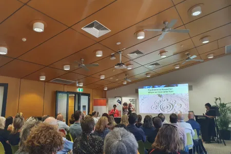 Dr Leisa McCarthy and Zania Liddle deliver the keynote presentation at the 2019 symposium.