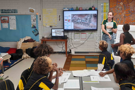 Amy Kirke, teaches students in remote areas near Alice Springs