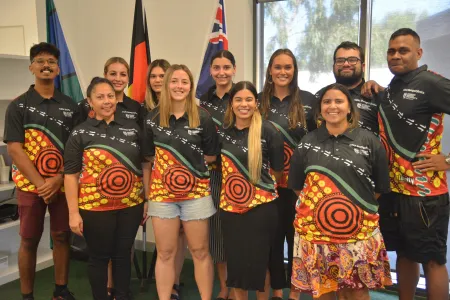 Charles Darwin University (CDU) will field a team of students to compete at the Indigenous Nationals event for the first time from June 26-30. The team were presented with their uniforms before flying out to Brisbane for the competition. 