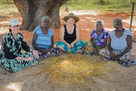Women discussing First Nations maternity services. 