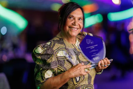 Dr Shellie Morris was awarded the Indigenous Alumnus Award and the Distinguished Alumnus Award. 