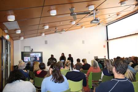 Delegates at the Knowledge Intersections Symposium in Alice Springs last year. 