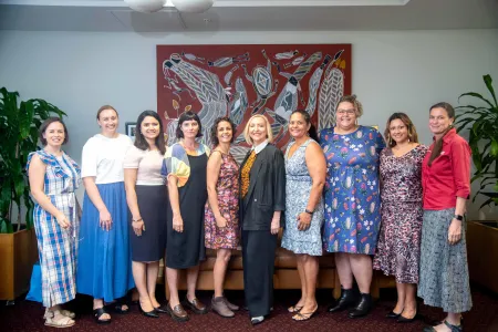Women in the Northern Territory are being encouraged to apply for Charles Darwin University’s (CDU) Pathways to Politics Program for Women. The program will run in Darwin from September 11-15, 2023. Pictured: Last year’s graduates with Patron of the NT program The Hon Vicki O'Halloran AO, former Administrator of the Northern Territory.