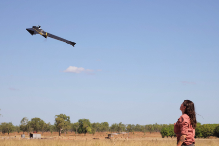 Drone test flight at the CDU Katherine Rural Campus 